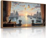 imjiayu Extra Large Wall Art, Sunset Wall Art, Landscape Art Wall Decor, Venice ... - Image 2