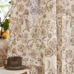 jinchan Linen Floral Curtains for Living Room with Printed Flower 96 Inches Long... - Image 2