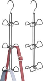 mDesign Metal Wire Over The Closet Rod Hanging Storage Organizer Hanger for Stor... - Image 2