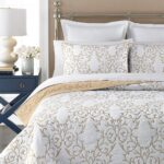mixinni Quilt King Size Reversible Soft Cotton 3-Piece Beige Embroidery Pattern ... - Image 2