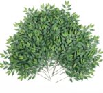 mizii 36pcs Italian Ruscus Artificial Greenery Stems Silk Green Leaves 20in Fake... - Image 2