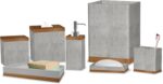 nu steel Concrete, Made of Cement Bath Accessory Set Vanity Countertop, 7pc Luxu... - Image 2