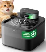 oneisall Wireless Cat Water Fountain: 74oz/2.2L Cordless Pet Water Fountains, 40... - Image 2