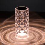 oneleaf Table Lamp Rose Crystal Modern LED Cordless,Rechargeable Battery Touch D... - Image 2