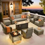ovios 10 Pieces Patio Furniture Set, Outdoor Wicker Sofa Couch with Rocking Swiv... - Image 2