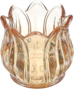 uxcell Glass Tea Light Candle Holder, Tulip Crystal Glass Votive Candle Holder f... - Image 2