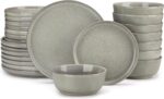 vancasso ANYA 24 Pieces Plates and Bowls Set, Stone Grey Dinnerware Sets, Reacti... - Image 2