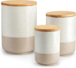 vancasso Sabine Ceramic Canister Set with Airtight Wood Lids - 3-Piece Kitchen S... - Image 2