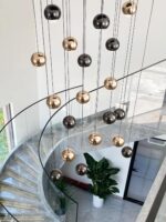 ykolupty LED Staircase Chandelier Crystal Ceiling Lights Large Chandeliers for H... - Image 2