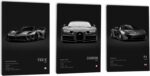 zyfmyc Car Poster Wall Art For Men Set of 3 Framed Car Posters Room Aesthetic Bl... - Image 2