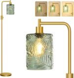 【Upgraded】 Dimmable Glass Floor Lamp for Living Room, Modern Gold Standing Lamp ... - Image 2